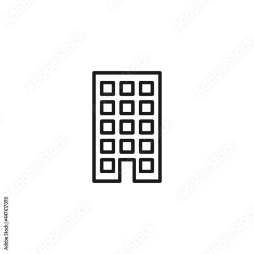 Line icon of tall multistorey house