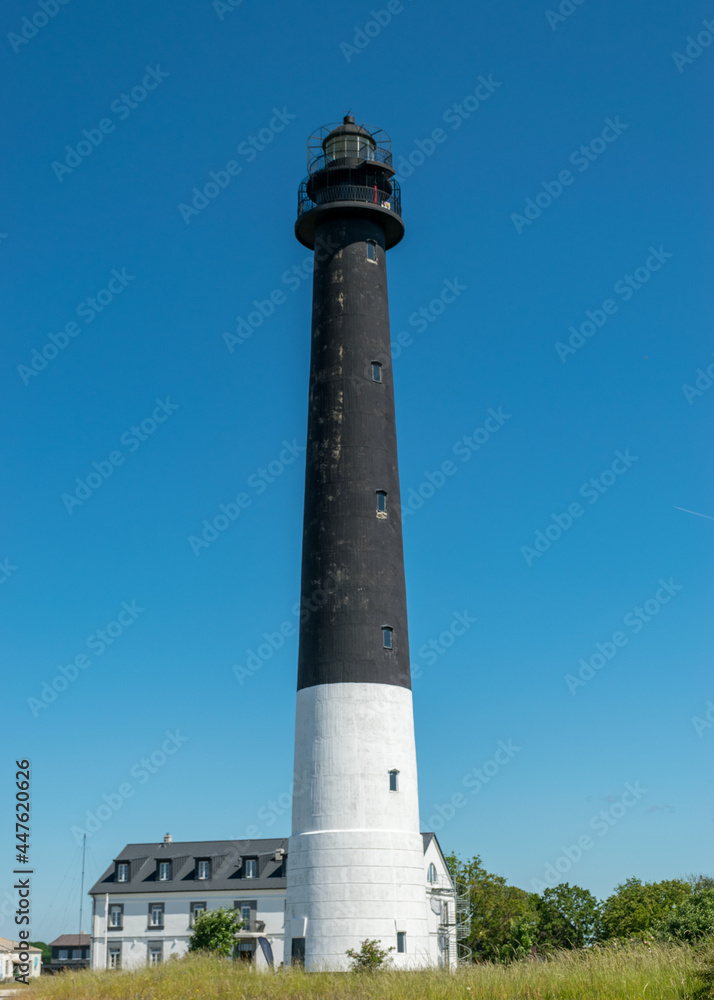 Sightseeing of Saaremaa island in sunny clear day . Sorve lighthouse, Saaremaa island, Estonia