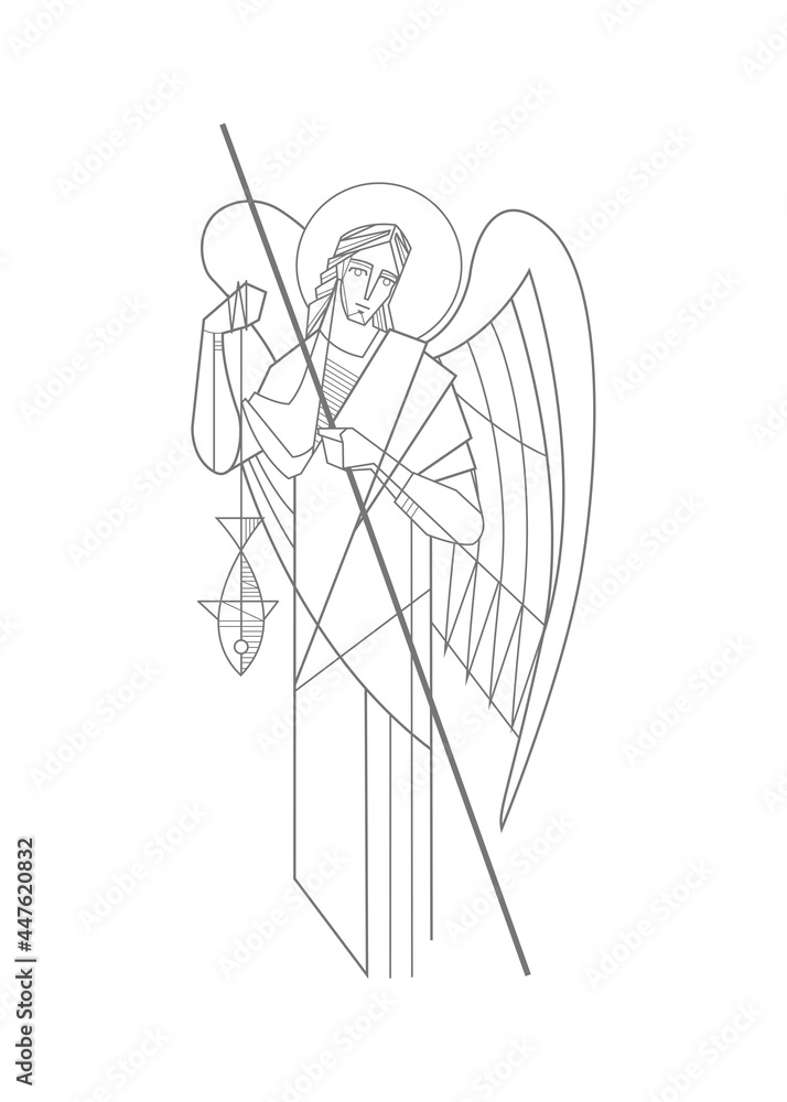 Saint Raphael Archangel vector illustration Stock Vector Adobe Stock