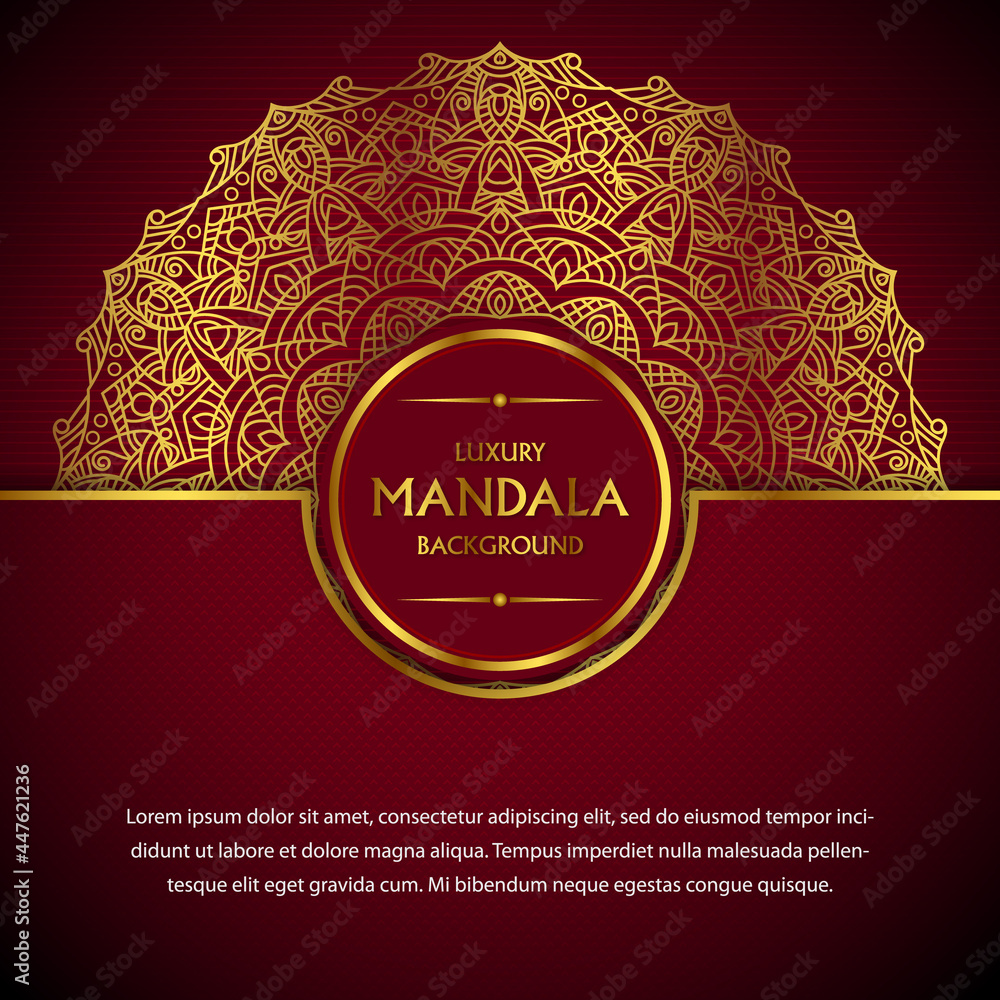 Abstract beautiful golden mandala design background for greeting card, invitation, and background many templates	
