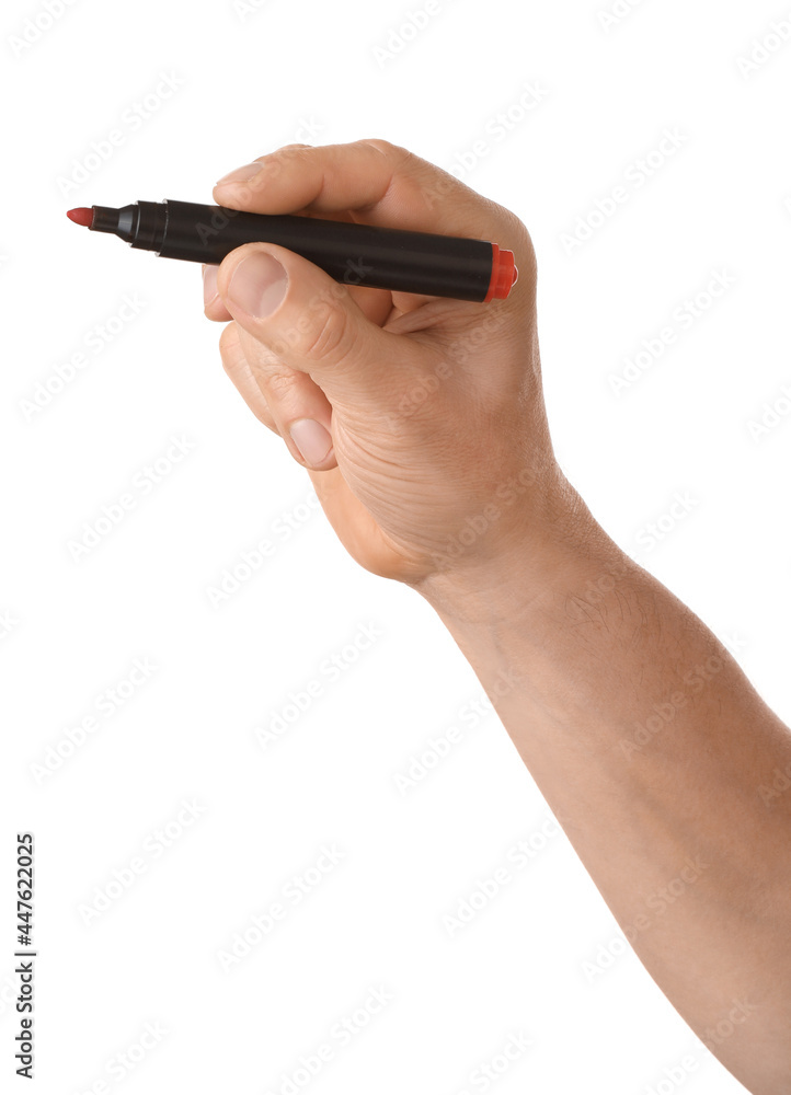 Man with marker on white background Man with marker on white background