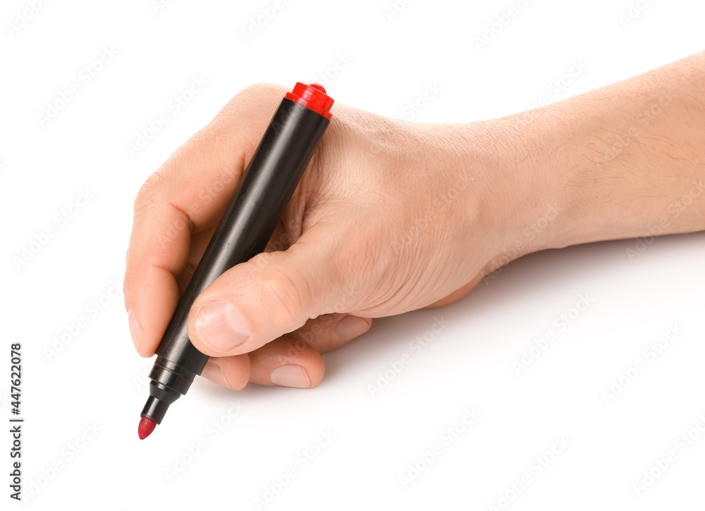 Man with marker on white background Man with marker on white background