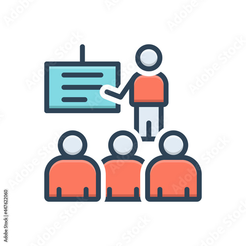 Color illustration icon for presentation