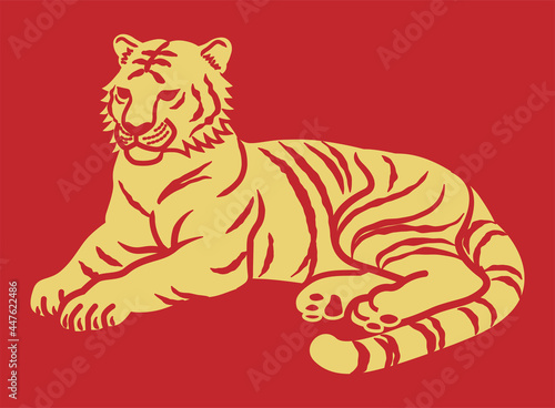 Tiger symbolic clip art - laying down