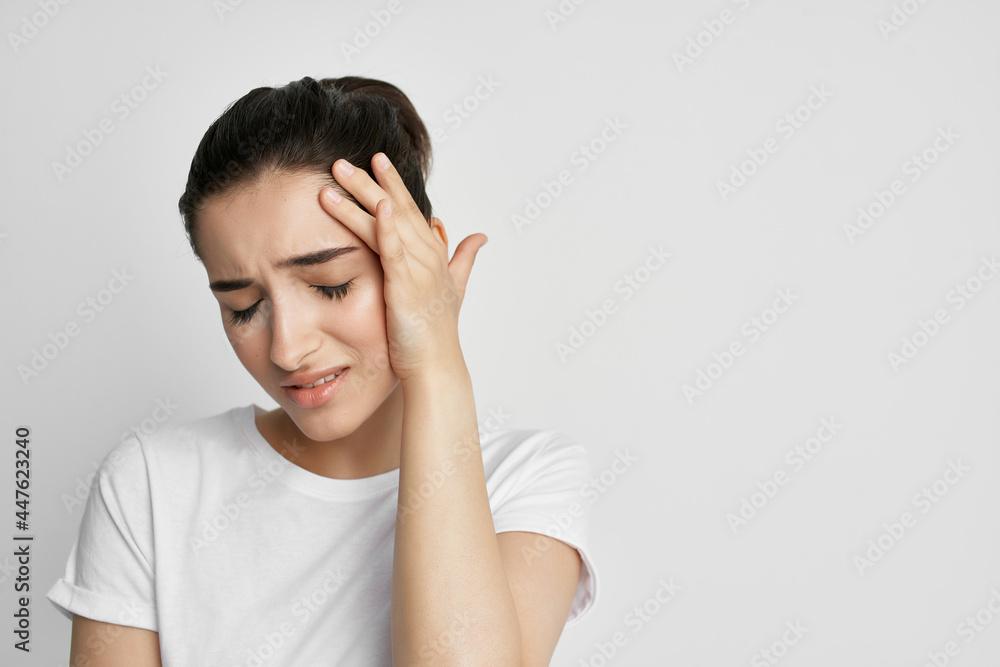 t-shirt holding his head health problems emotions pain discontent t-shirt holding his head health problems emotions pain discontent
