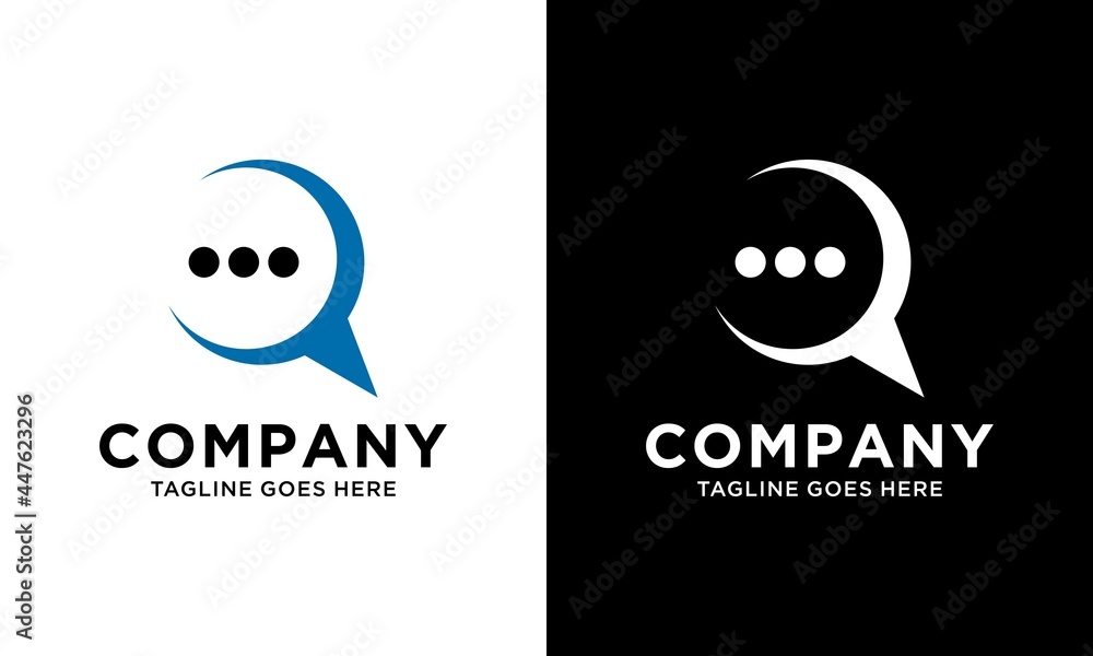 Naklejka premium Logo Chat App Vector Template Design, Talk Logo, designed for chat applications