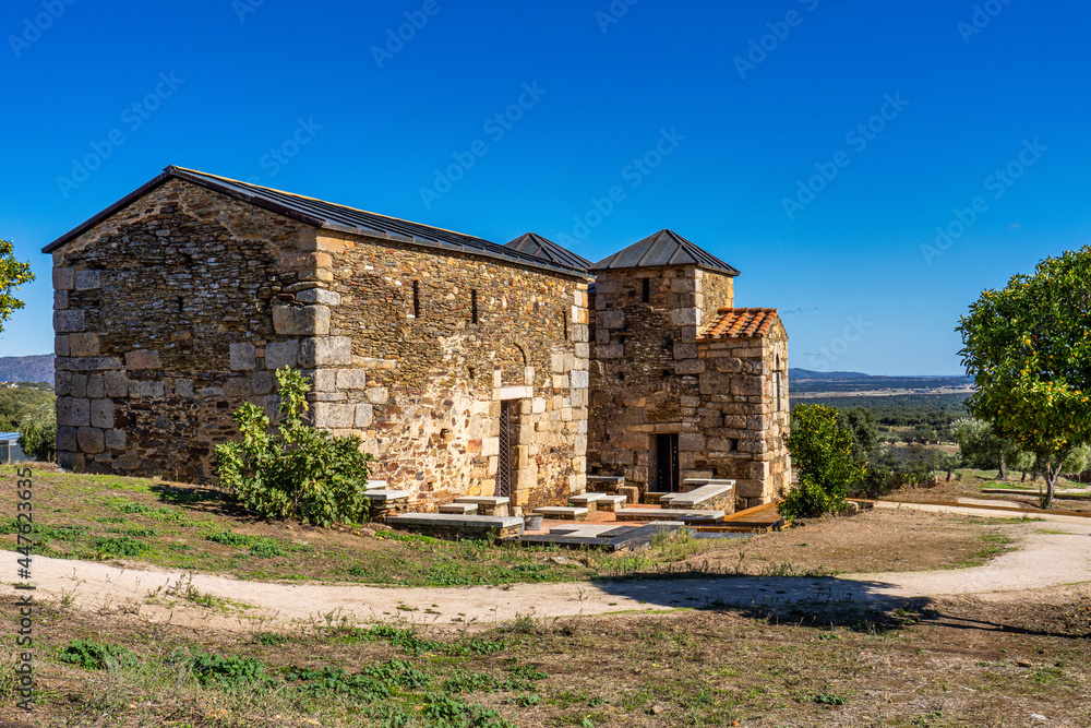 Mozarabic Basilica of Santa Lucia del Trampal in Alcuescar, Extremadura, Spain