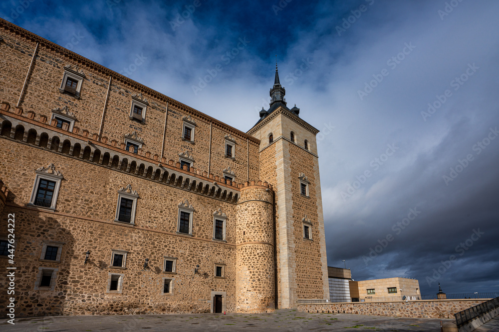 Alcazar of Toledo, a stone fortification located in Toledo, Spain.