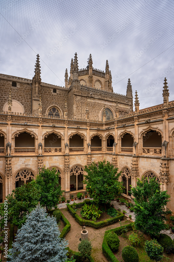 Gothic atrium of Monastery of San Juan de los Reyes in the city of Toledo, Spain
