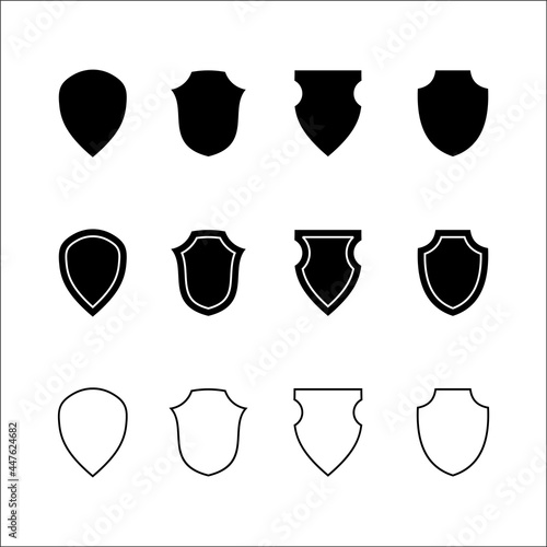 Shield icons mega collection Protect shield vector set of shields Protection shields vector illustration