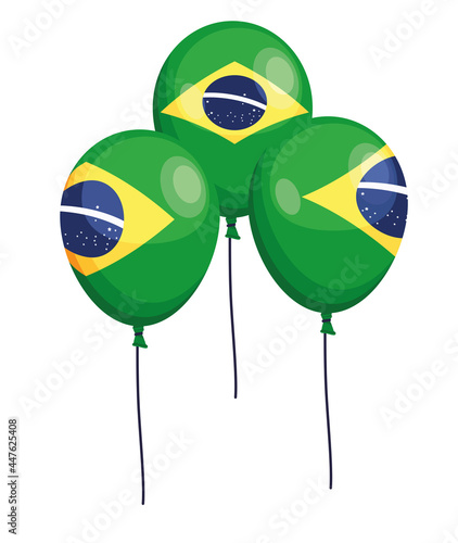 brazil flag in balloons