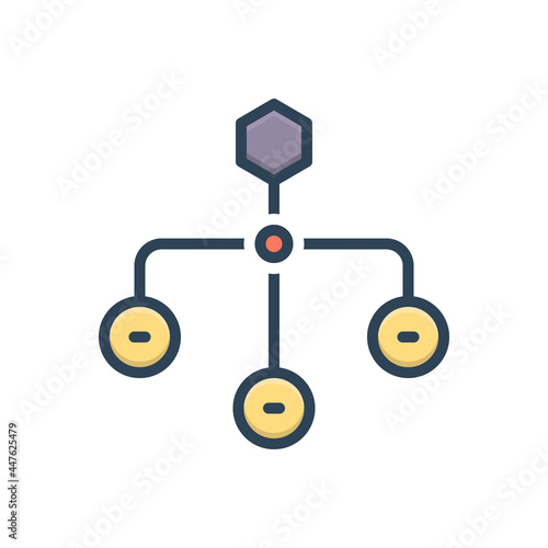 Color illustration icon for hierarchical structure