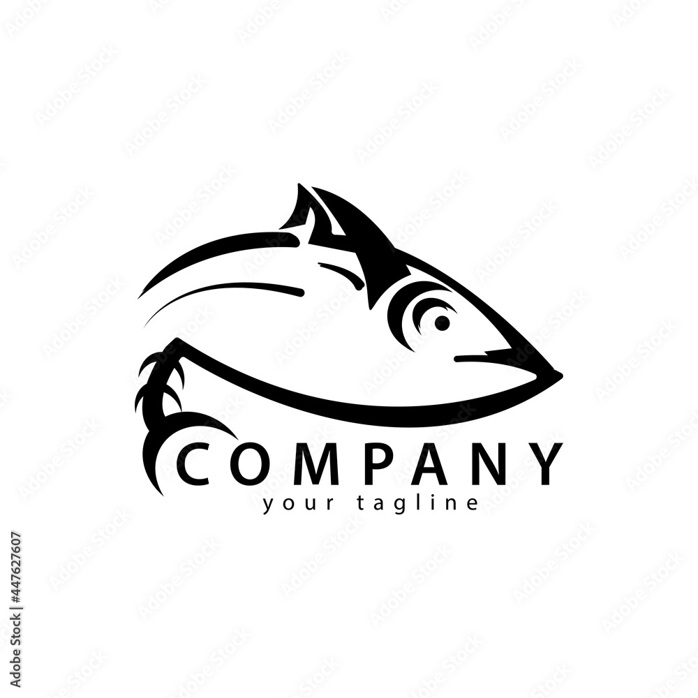 Tuna fish logo template. creative vector isolated on a white background Tuna fish logo template. creative vector isolated on a white background