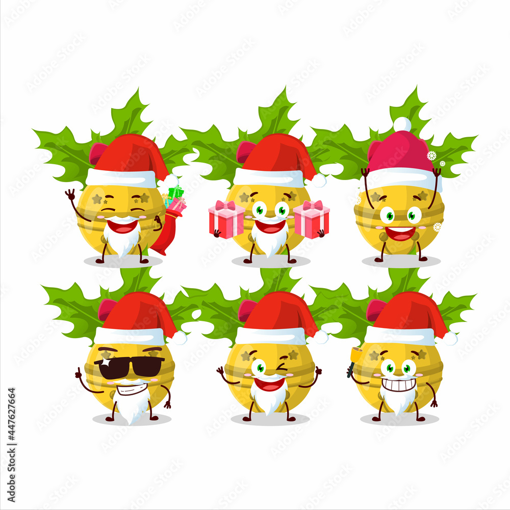 Santa Claus emoticons with christmas bells cartoon character