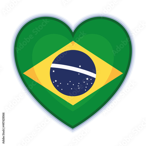 brazil flag in heart