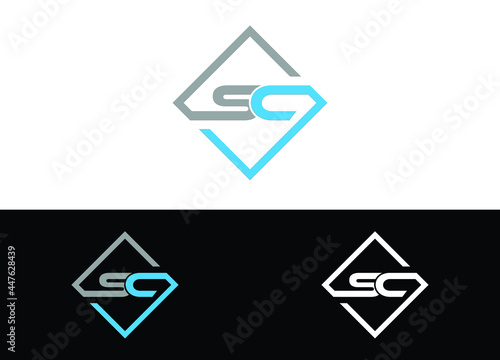Initial Letter SC Logo or Icon Design Vector Image Template