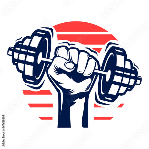 Strong hand holding dumbbell