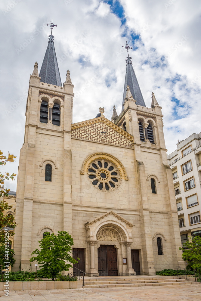 View at the church of Saint Louis in the streets of Vichy - France