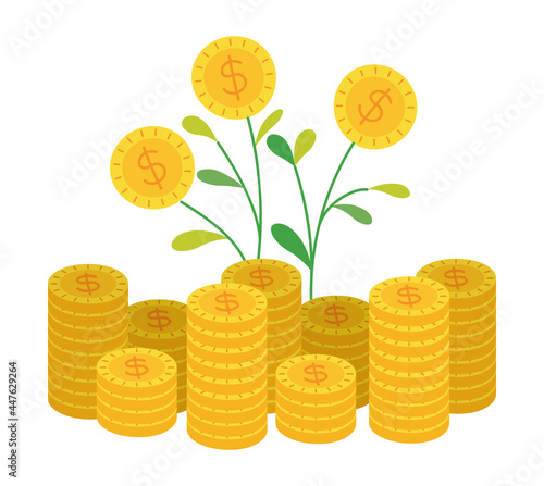 money branches and coins