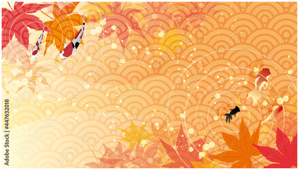 秋　和風　紅葉　背景
