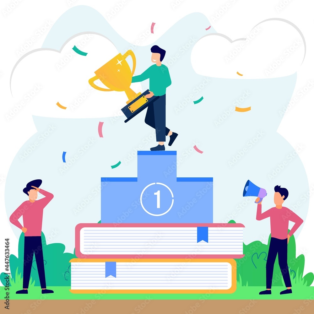 Illustration vector graphic cartoon character of business education Illustration vector graphic cartoon character of business education