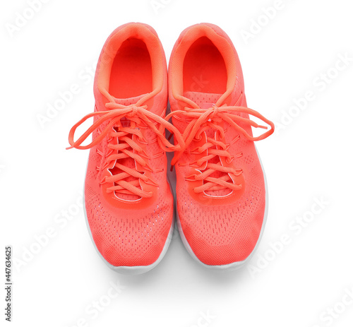 Sportive female shoes on white background