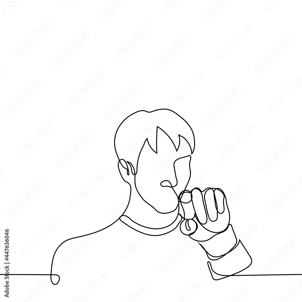 man points his index finger at the viewer - one line drawing. man points his index finger at the viewer - one line drawing.