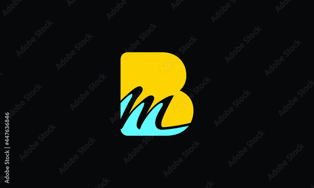 Vetor de BM or MB B and M Creative and Modern Letter Logo Design
