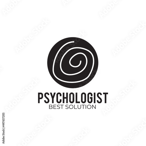 Psychology line logo design template