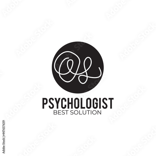 Psychology line logo design template