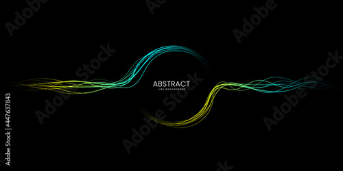 Vector abstract waves with colorful line. Background for concept of AI technology, digital, communication, science, music