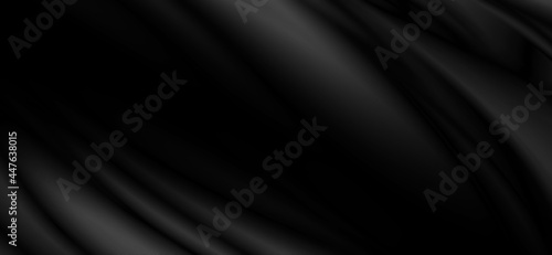 Black fabric background with copy space 3D illustration