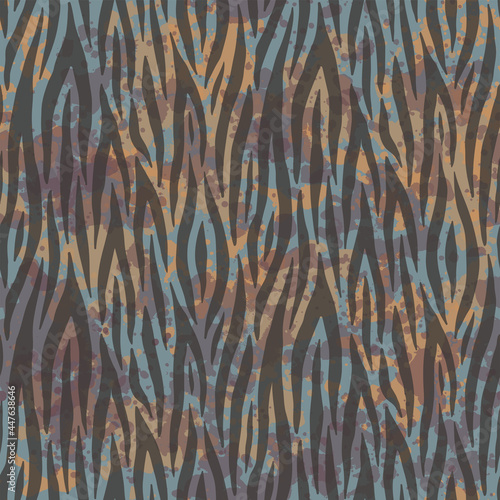 Vector hand-drawn natural ornament on textured background. Antique shabby seamless pattern for printed products like wallpapers, packaging, textiles. Modern design in trendy style.