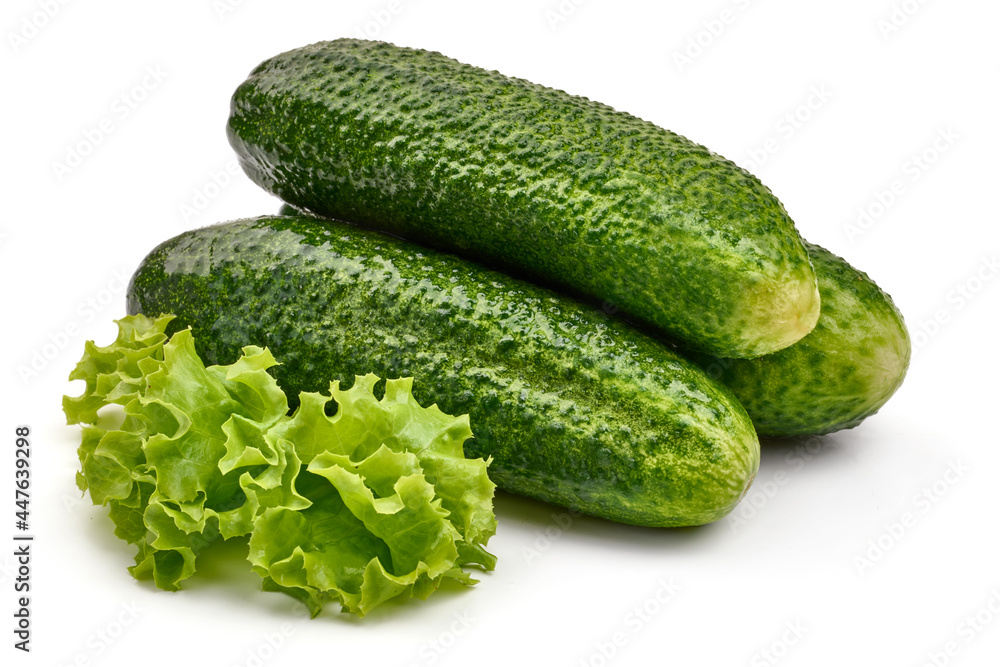Lightly salted cucumbers, isolated on white background. High resolution image. Lightly salted cucumbers, isolated on white background. High resolution image.