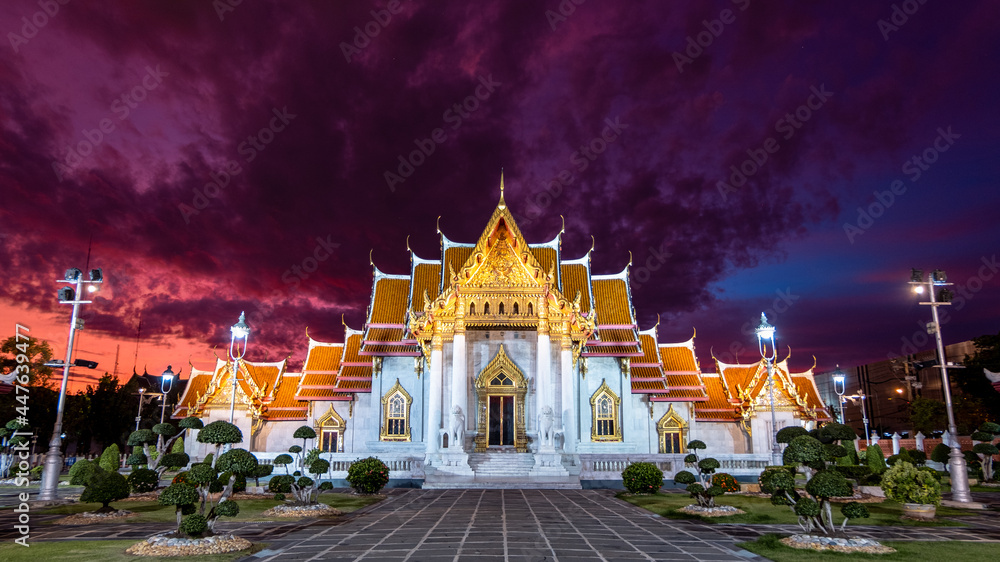 Wat Benchamabophit, Marble Temple, One of the most beautiful temples in Thailand. Wat Benchamabophit, Marble Temple, One of the most beautiful temples in Thailand.
