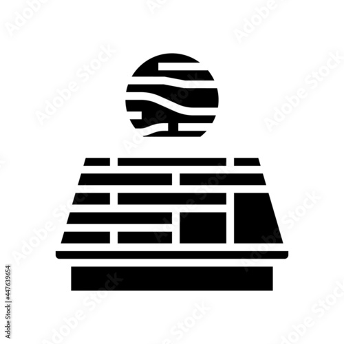 wooden roof glyph icon vector. wooden roof sign. isolated contour symbol black illustration