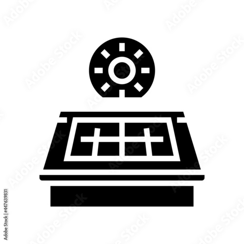 solar panel installation glyph icon vector. solar panel installation sign. isolated contour symbol black illustration