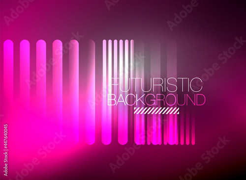 Bright neon color techno abstract background  shiny glowing neon lines in the dark background