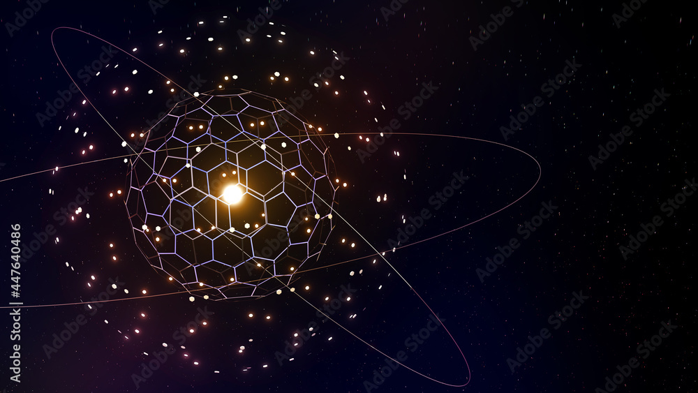 Space concept mega structure,Dyson sphere,dyson ring,3D rendering  ilustración de Stock | Adobe Stock