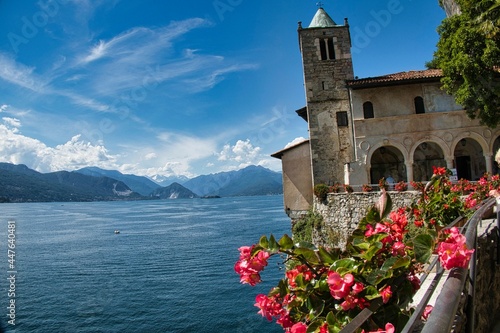 beautiful images of the hermitage of Santa Caterina, a beautiful church on the shores of Lake Maggiore, the Lombard side. Italy photo