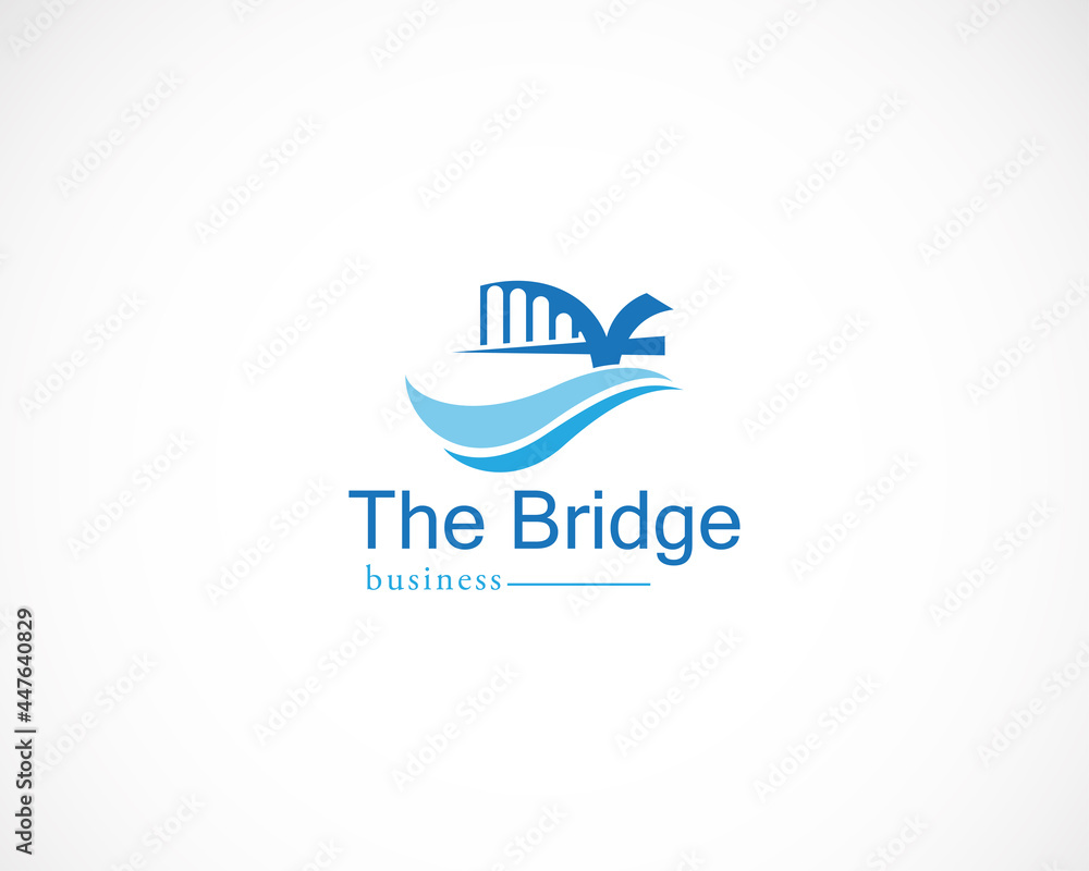 bridge logo creative design illustration vector blue bridge logo creative design illustration vector blue
