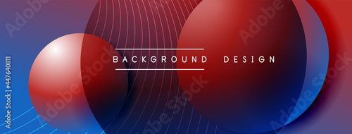 Gradient circles with shadows. Vector techno abstract background. Modern overlapping forms wallpaper background, design template
