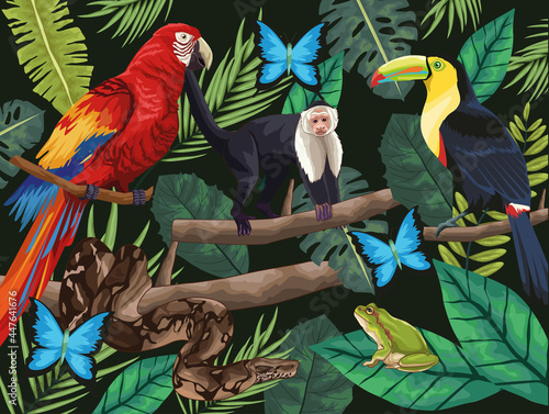 Fototapeta Naklejka Na Ścianę i Meble -  Jungle animals design