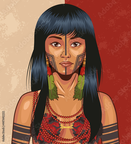 indigenous girl with traditional cloth