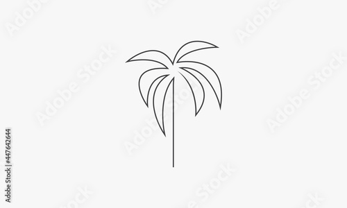 line palm tree icon isolated on white background.