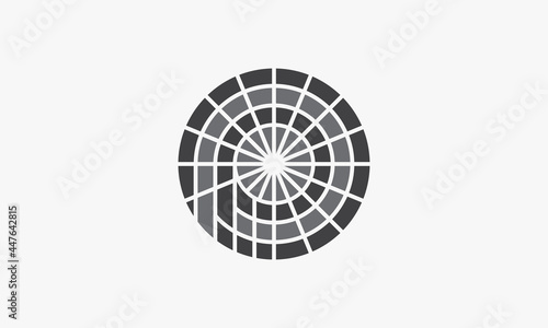 circle paving letter P logo design vector on white background.