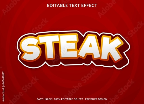 steak text effect with abstract style use for business logo or brand
