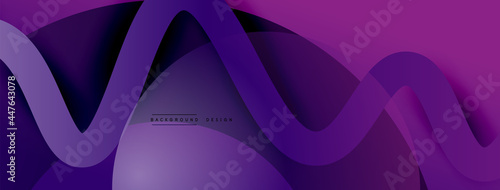 Abstract gradient background with wave line with shadow effect. Geometric composition. 3D shadow effects and fluid gradients