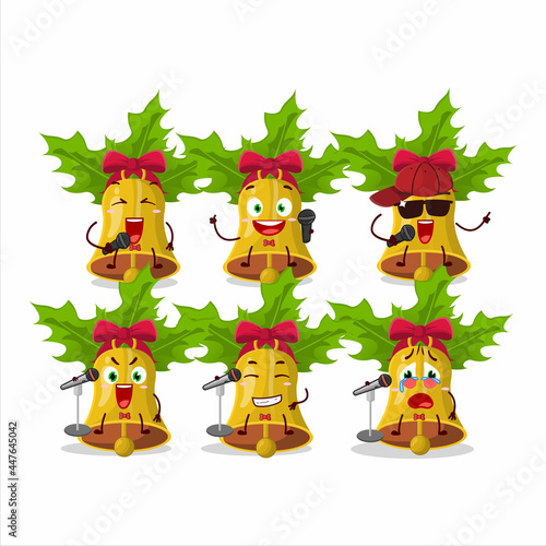 Fototapeta Naklejka Na Ścianę i Meble -  A Cute Cartoon design concept of jingle christmas bells singing a famous song