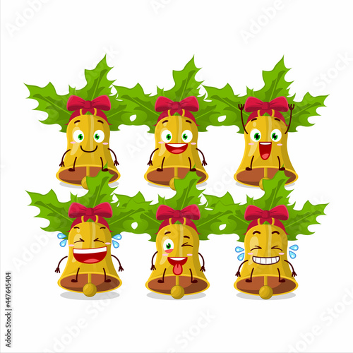 Cartoon character of jingle christmas bells with smile expression